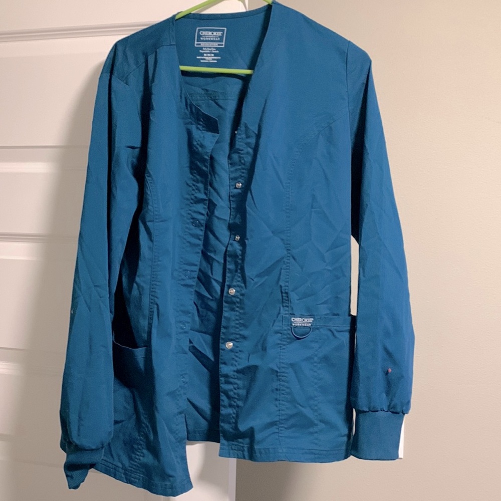 Blue scrub jacket